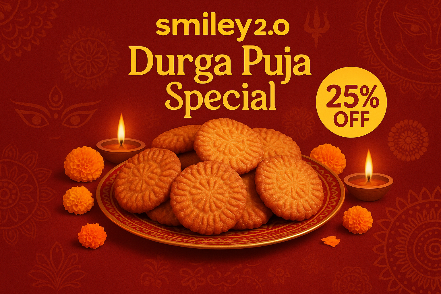 my snacks brand thekua durga puja specail 25% off my brand name smiley2.o